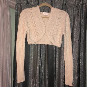 American Eagle ivory cropped cardigan M